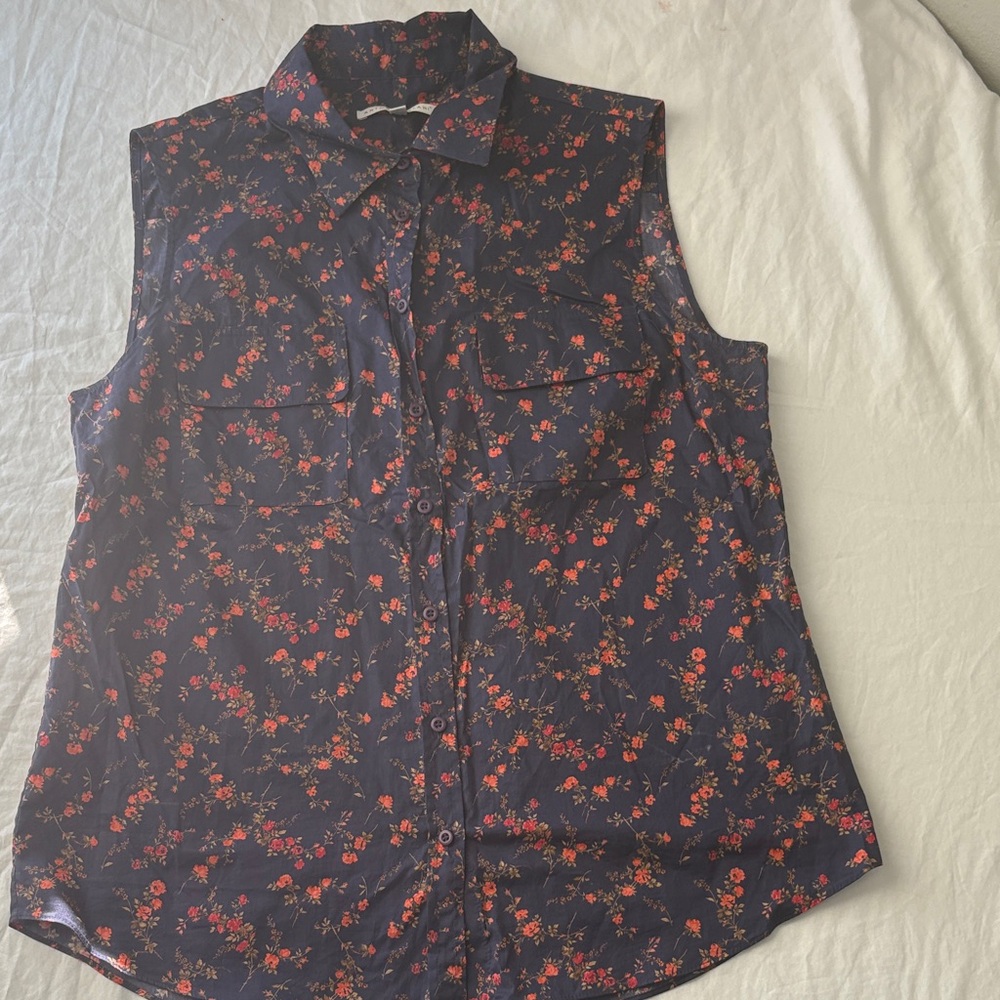 ANTONIO MELANI Navy Floral Button Down Shirt